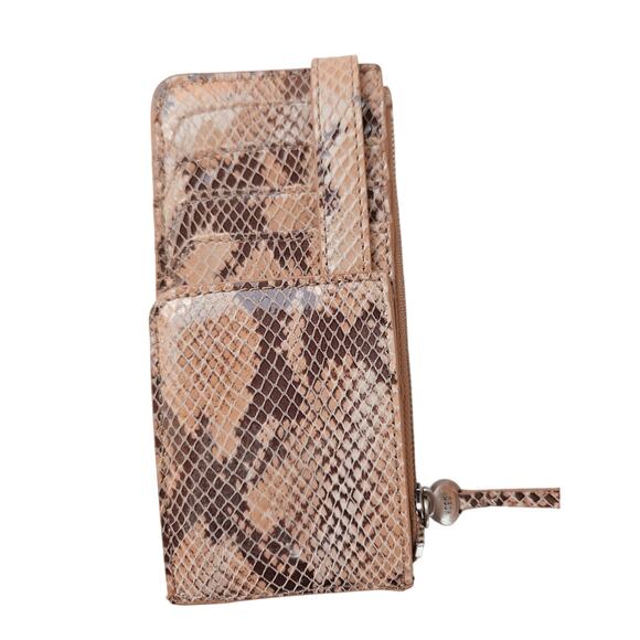 Hobo International Women’s Leather Peak Slim Continental Wallet in Sand Snake - Picture 2 of 5